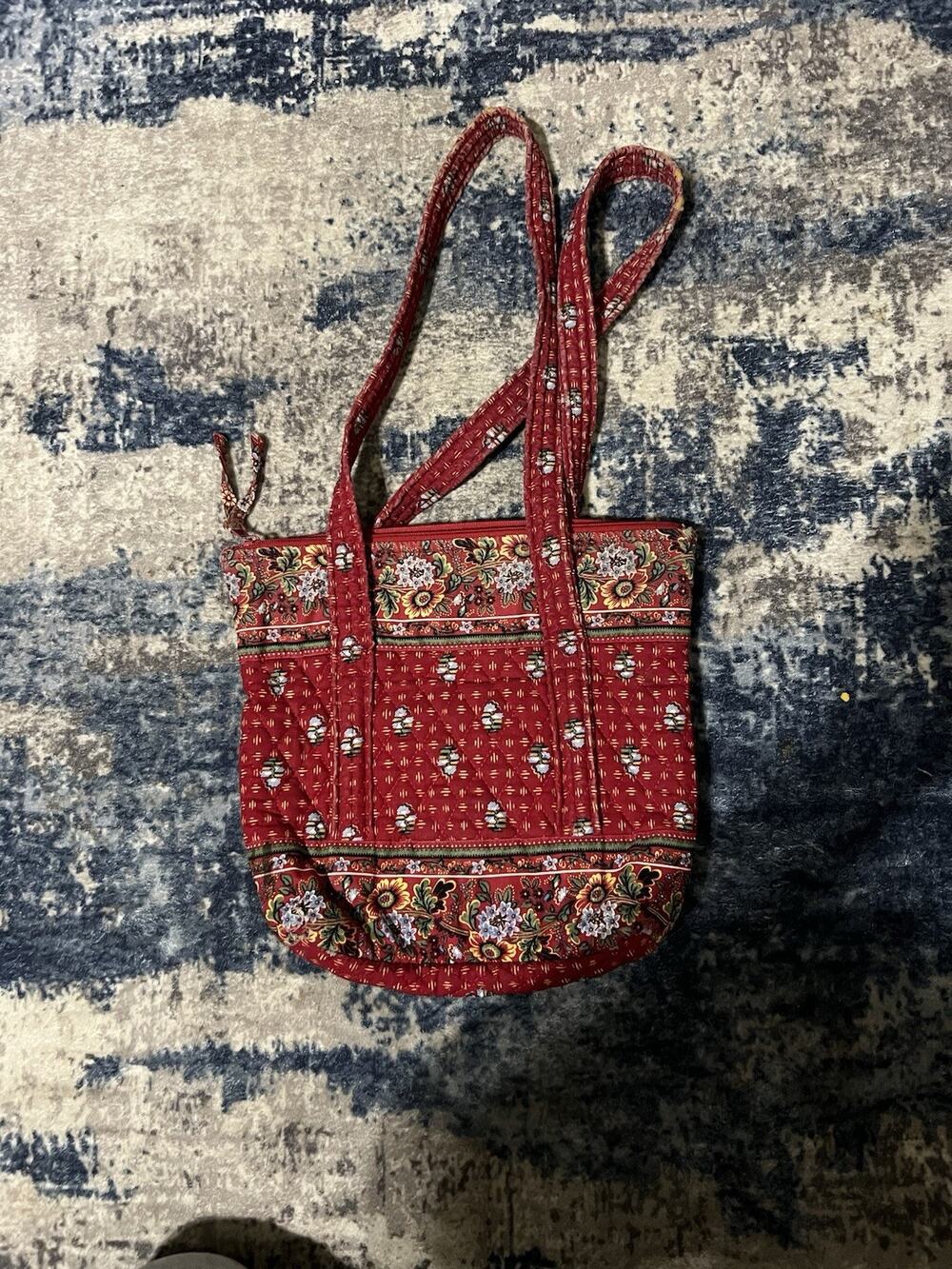 VTG 90’s-Y2K Vera Bradley Provincial Red 13 1/2” Bag button tote